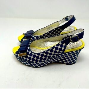 Poetic License “Mad Money” Wedge Sandals Polka Dot Size 6.5